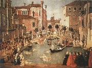 Gentile Bellini Miracle of the Cross on San Lorenzo Brdge,late 1500 France oil painting reproduction